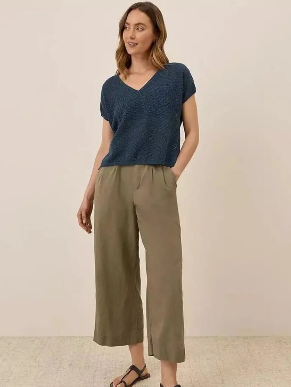 Pact Women's Wide Leg Pants in Olive Green